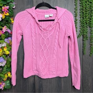 '💙2/$40💙Eastside Westside Pink Lace Up Sweater Size Medium